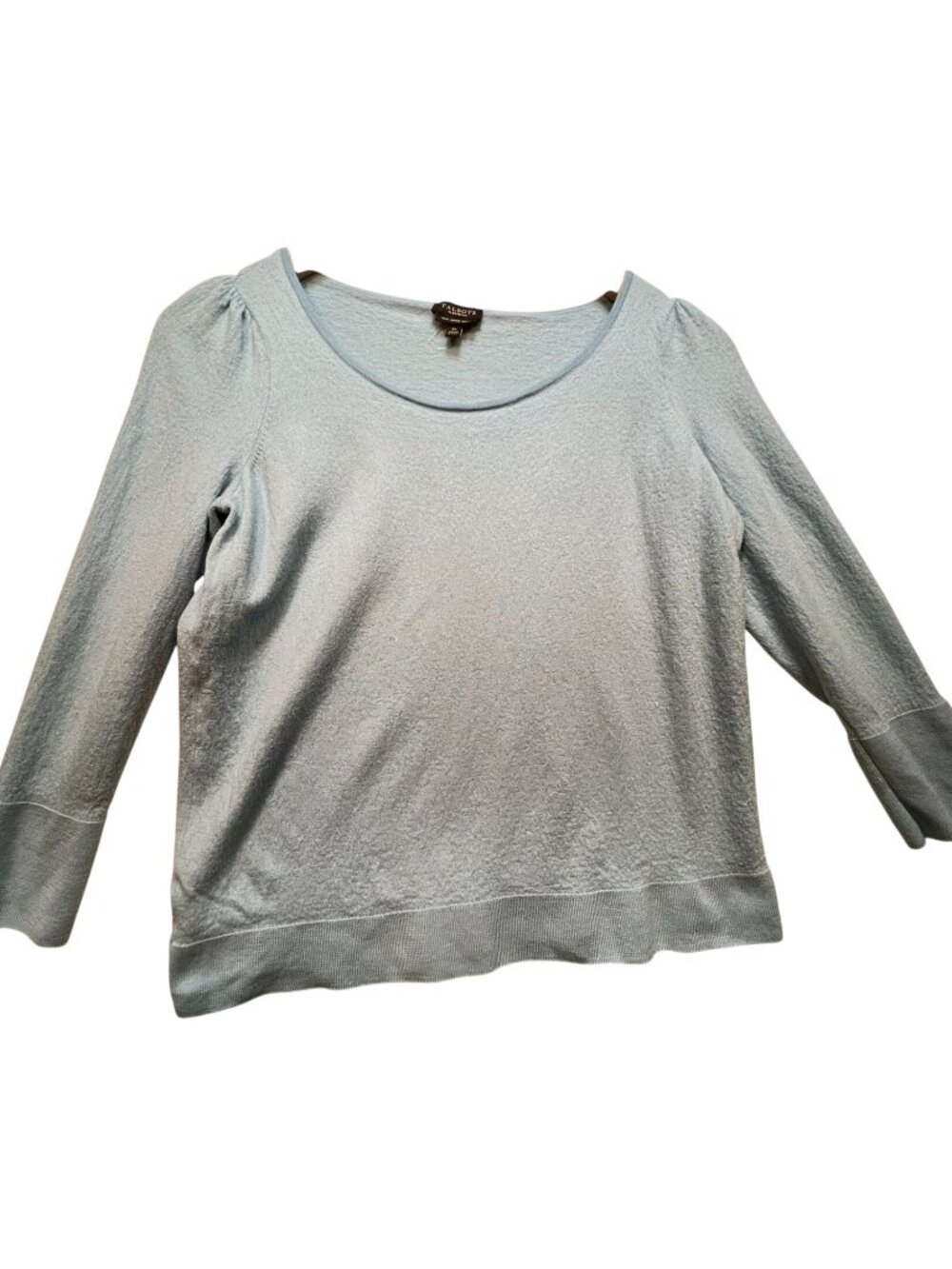 Talbots Women's Merino Wool Crewneck Jumper Puff Sleeve Lightweight Size Xp Blue